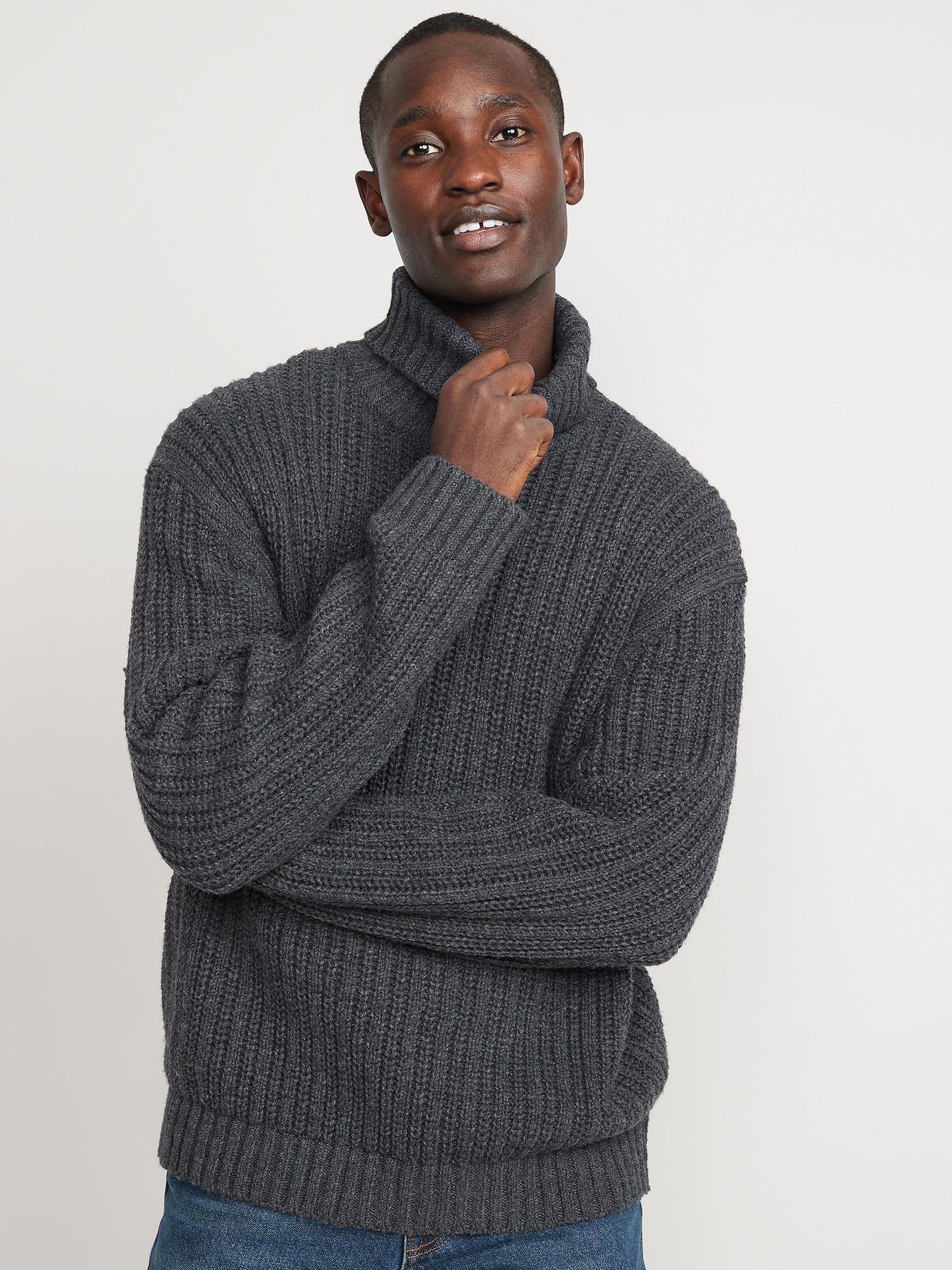 Loose Textured-Knit Turtleneck Sweater | Old Navy
