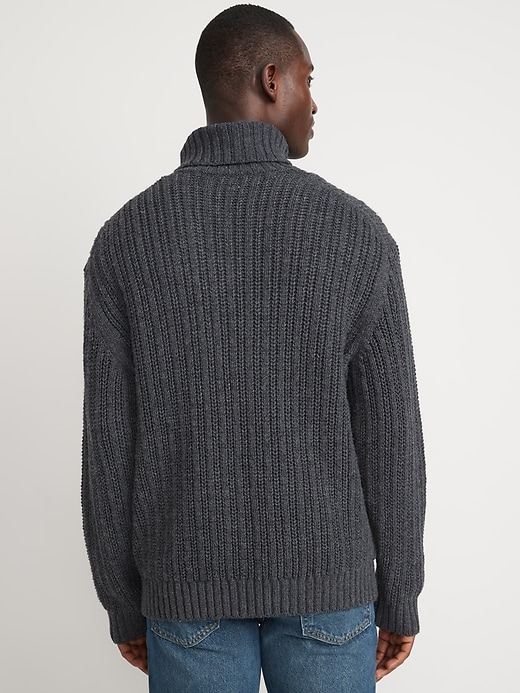 Image number 2 showing, Loose Textured-Knit Turtleneck Sweater