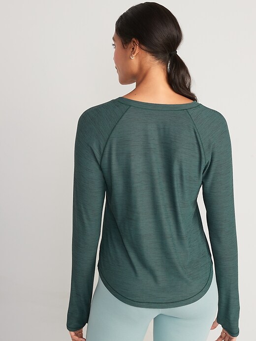 Image number 2 showing, Long-Sleeve Breathe ON Slub-Knit T-Shirt for Women