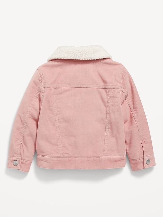 View large product image 2 of 2. Unisex Sherpa-Collar Corduroy Trucker Jacket for Toddler