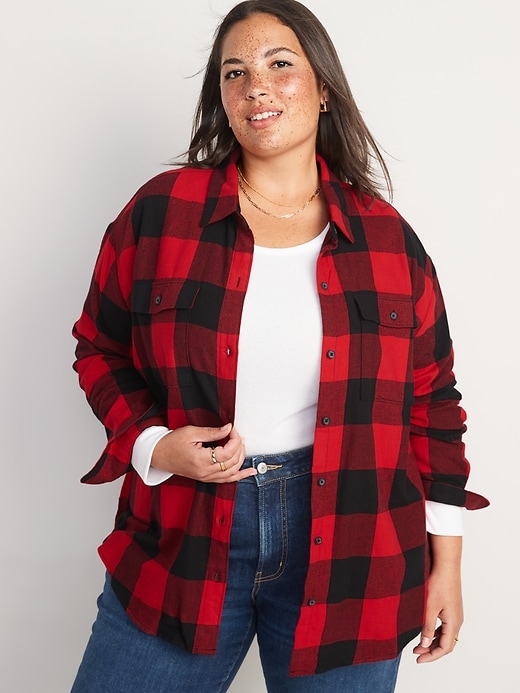 Image number 7 showing, Flannel Boyfriend Tunic Shirt