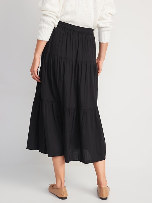 Image number 2 showing, Tiered Button-Front Maxi Skirt for Women