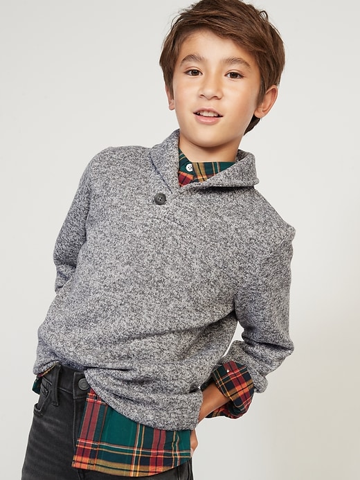 View large product image 1 of 3. Shawl-Collar Sweater-Fleece Pullover for Boys