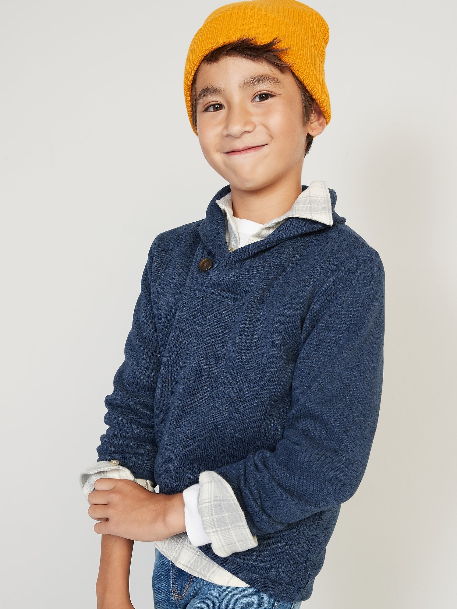 Shawl-Collar Sweater-Fleece Pullover for Boys | Old Navy