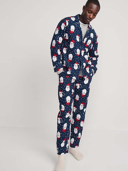 View large product image 1 of 3. Matching Holiday Print Flannel Pajamas Set