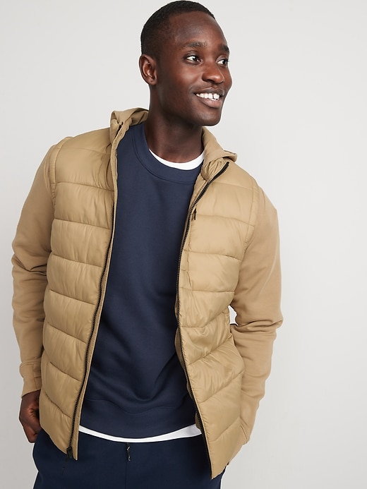 Dynamic Fleece Puffer Hybrid Zip Hoodie | Old Navy