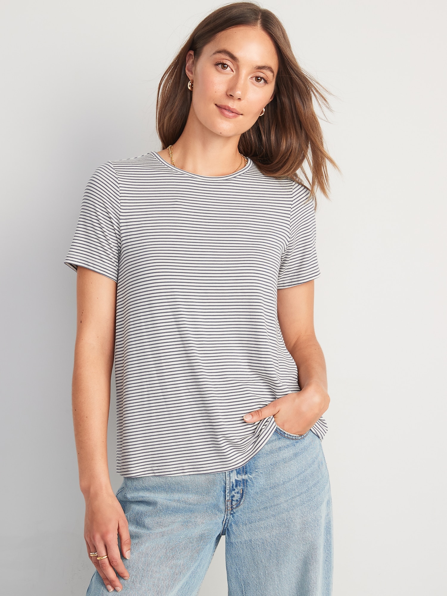 Old Navy Luxe Crew-Neck T-Shirt blue. 1