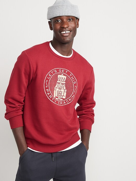 View large product image 1 of 1. Holiday Graphic Crew-Neck Sweatshirt