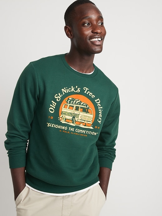 View large product image 1 of 1. Holiday Graphic Crew-Neck Sweatshirt