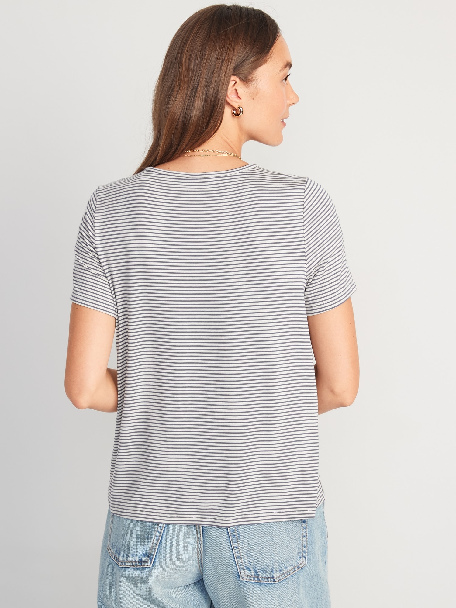 Luxe Striped T-Shirt for Women | Old Navy