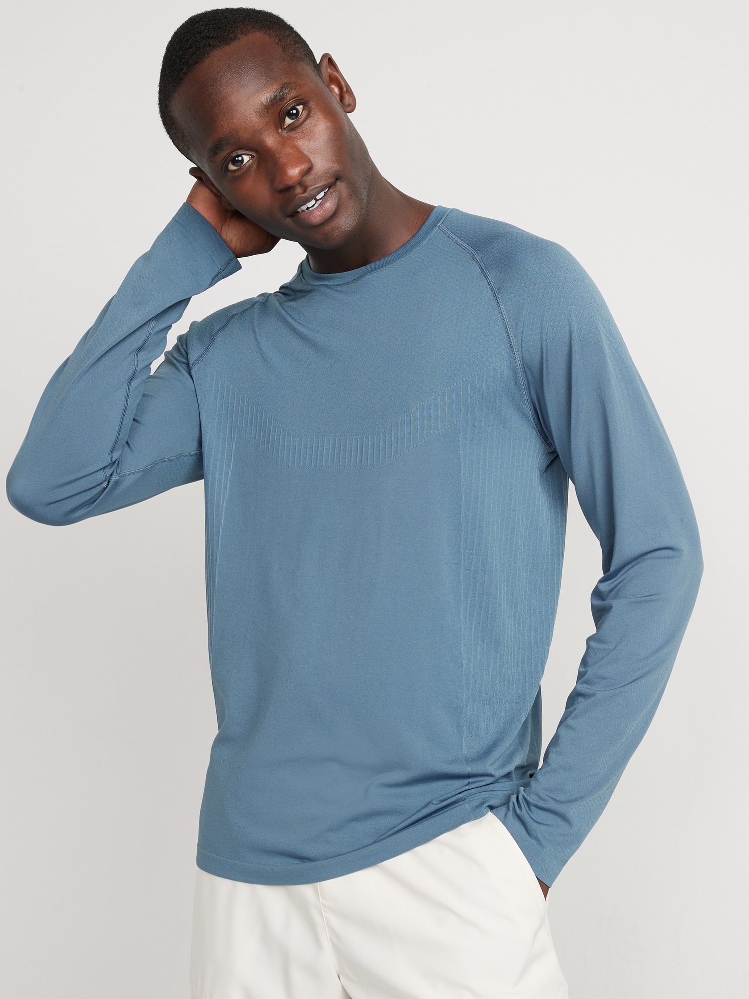 Go-Fresh Odor-Control Seamless Long-Sleeve T-Shirt for Men