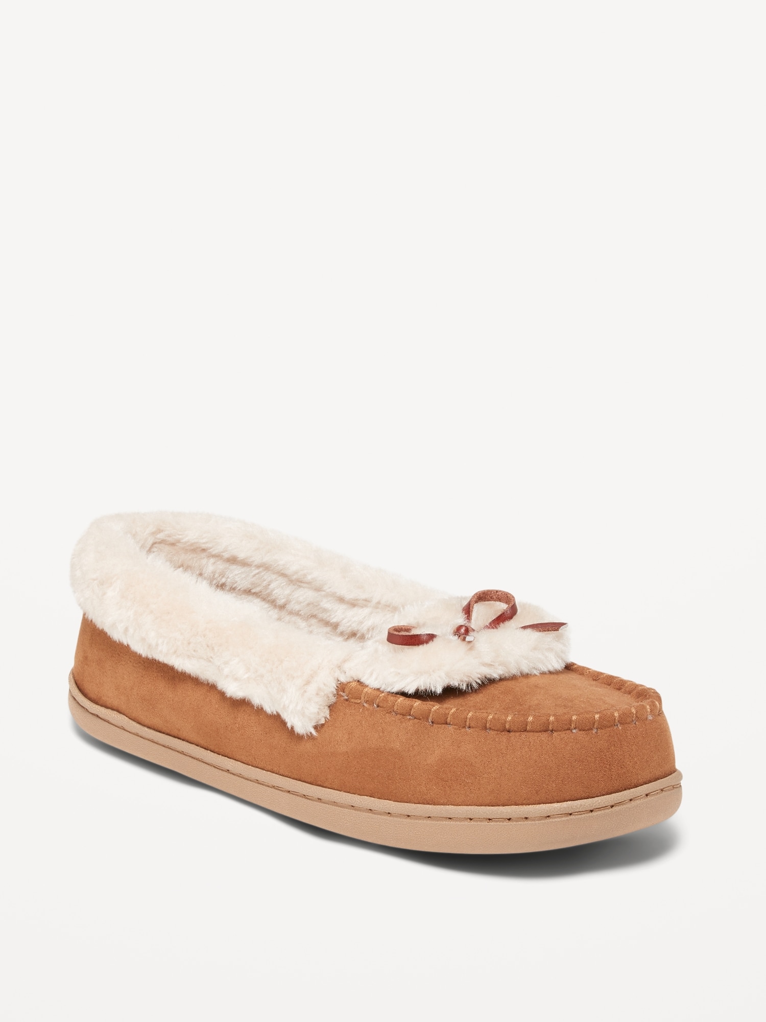 Faux-Suede Sherpa-Lined Moccasin Slippers For Women | Old Navy