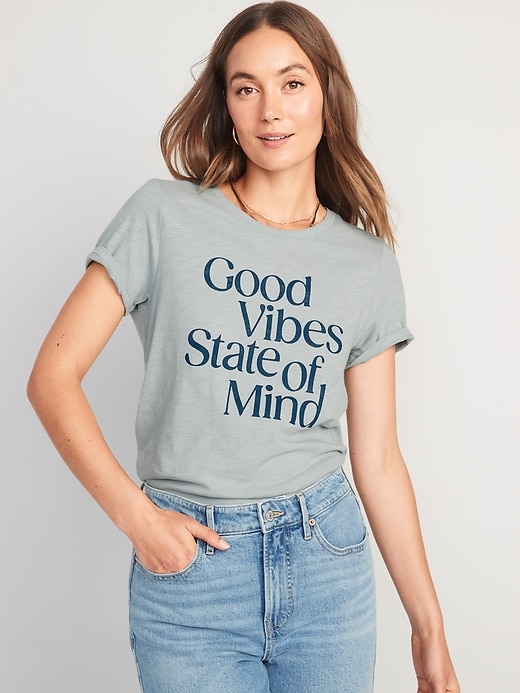 EveryWear Slub-Knit Graphic T-Shirt for Women | Old Navy