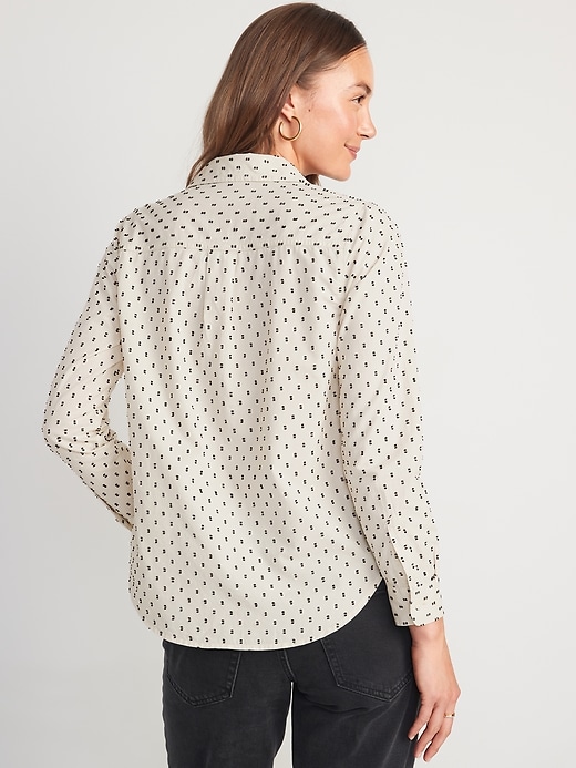 Clip-Dot Classic Button-Down Shirt for Women | Old Navy