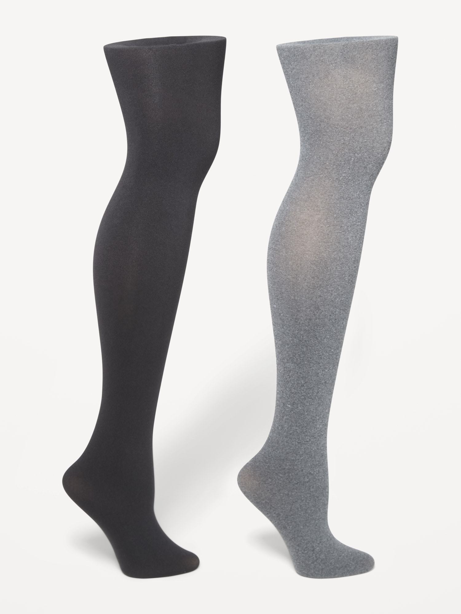 Old Navy Solid Control-Top Tights 2-Pack for Women gray. 1