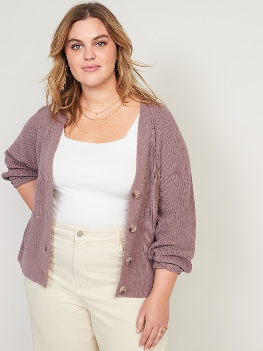 Image number 7 showing, Shaker-Stitch Cardigan Sweater