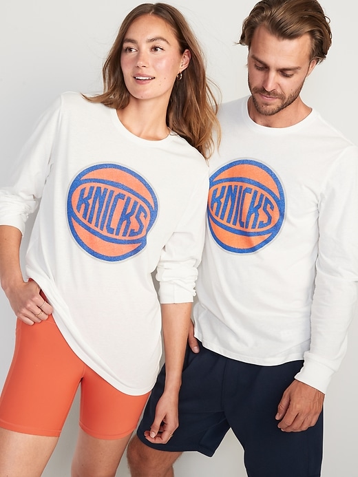 View large product image 2 of 2. NBA® New York Knicks™ Gender-Neutral Long-Sleeve T-Shirt for Adults