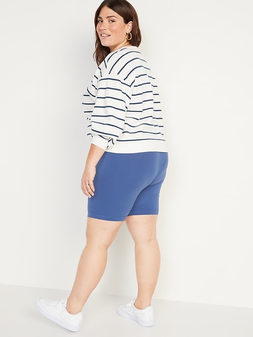 high waisted long biker shorts