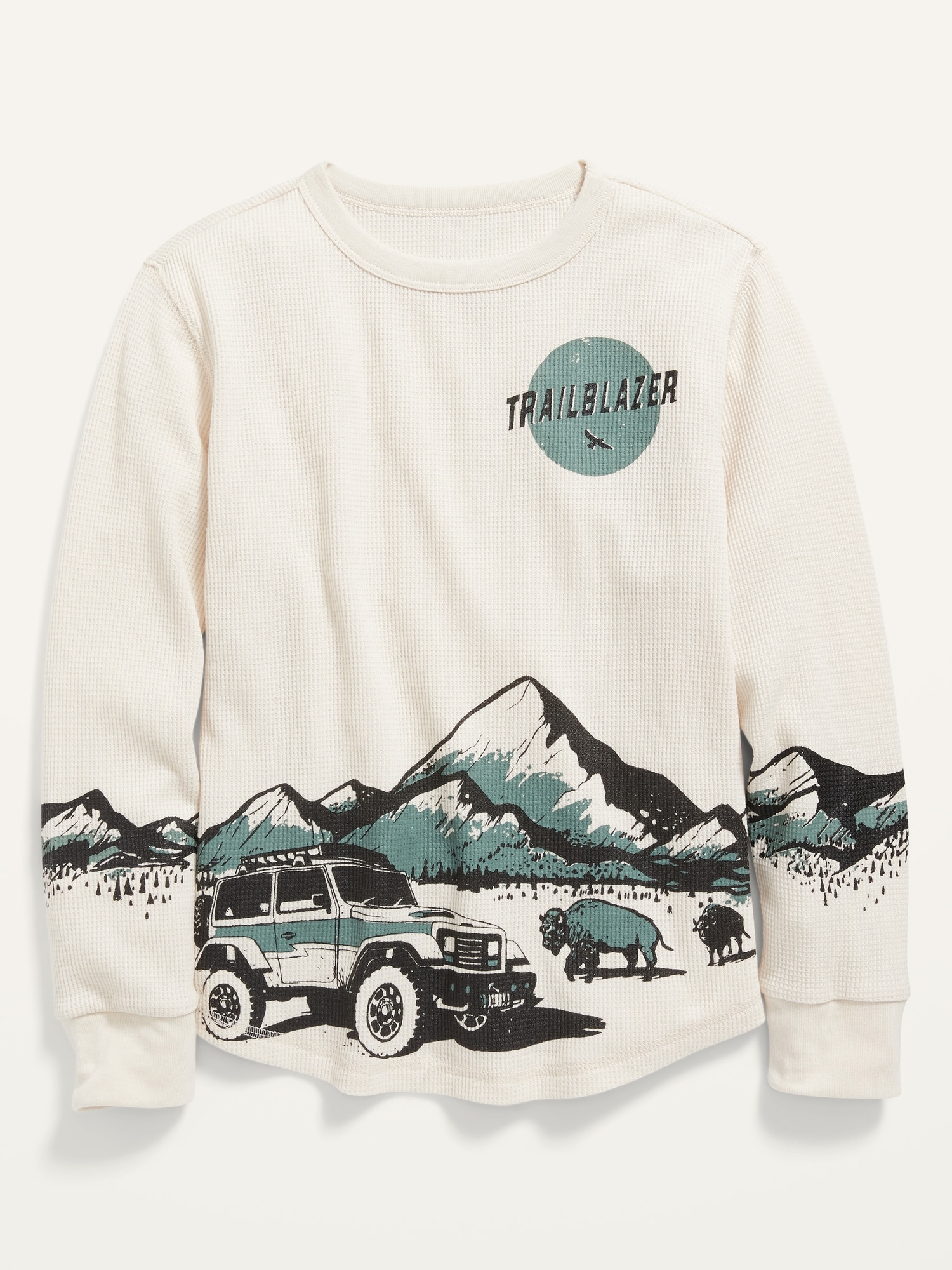 Gender-Neutral Thermal-Knit Long-Sleeve T-Shirt for Graphic Old Navy | Kids
