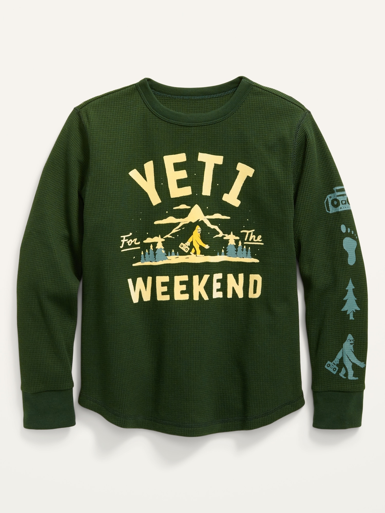 Gender-Neutral Thermal-Knit Long-Sleeve Graphic T-Shirt for Kids | Old Navy