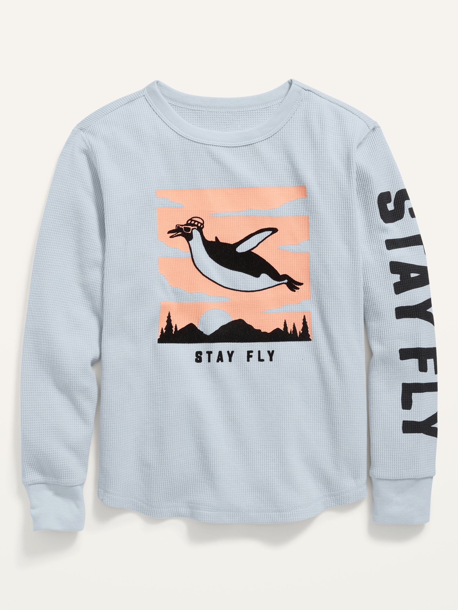 Gender-Neutral Thermal-Knit Long-Sleeve Graphic T-Shirt for Kids | Old Navy