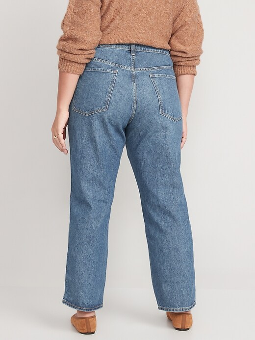 Image number 6 showing, High-Waisted O.G. Loose Cotton-Hemp Blend Ripped Non-Stretch Jeans for Women