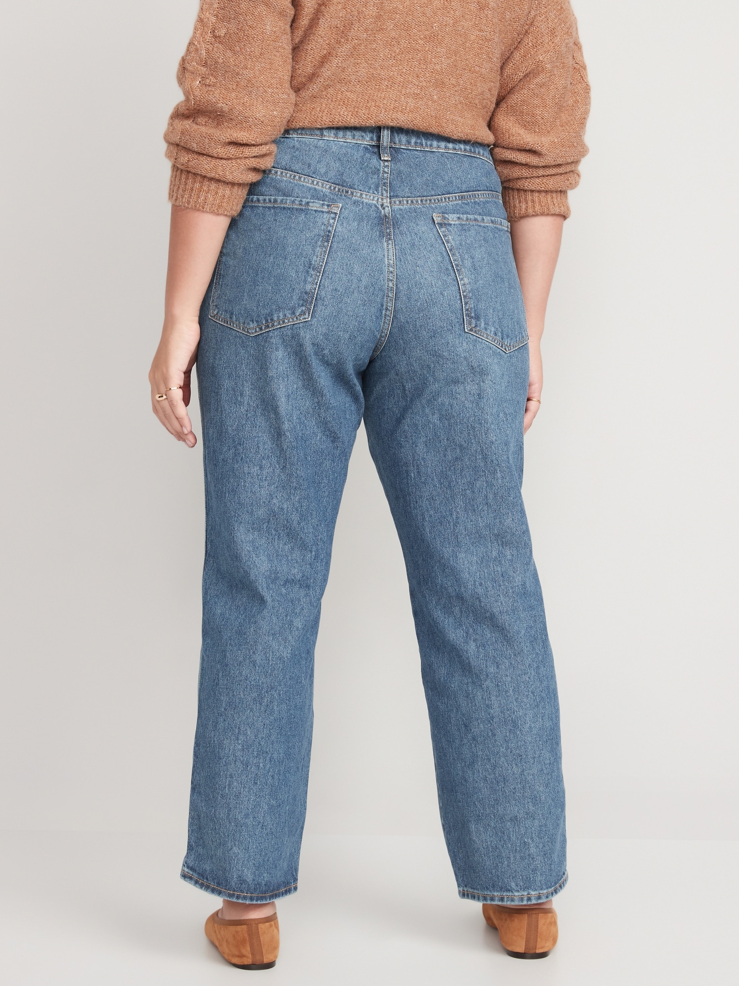 HighWaisted OG Loose CottonHemp Blend Ripped NonStretch Jeans for