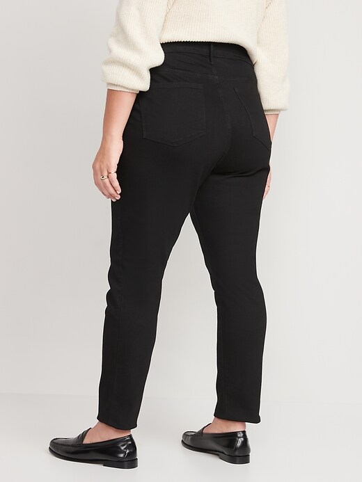 Image number 8 showing, High-Waisted Power Slim Straight Black Jeans for Women