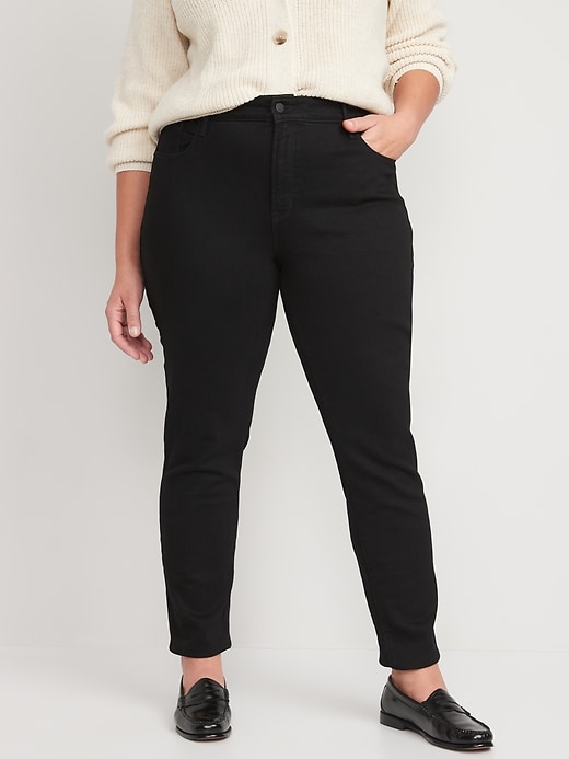 Image number 7 showing, High-Waisted Power Slim Straight Black Jeans for Women