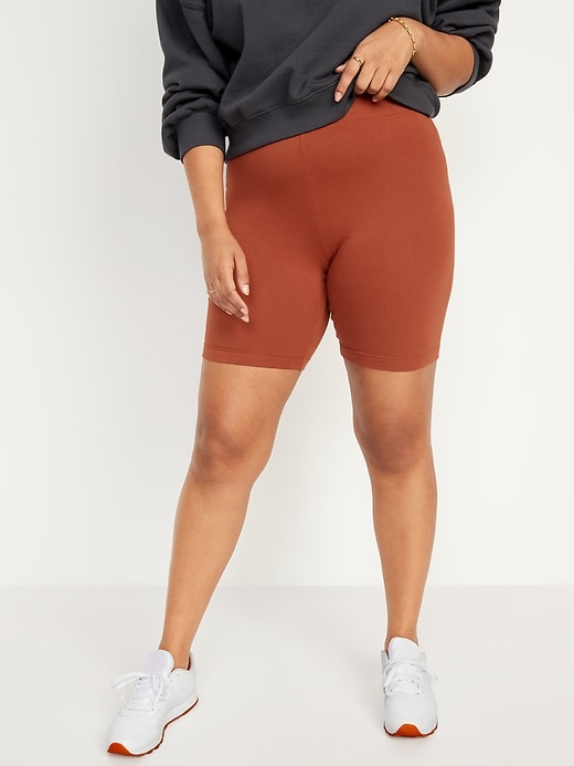 HighWaisted Long Biker Shorts For Women 8Inch Inseam Old Navy