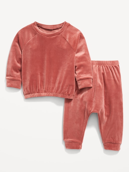 View large product image 1 of 1. Unisex Velour Sweatshirt & Jogger Sweatpants Set for Baby