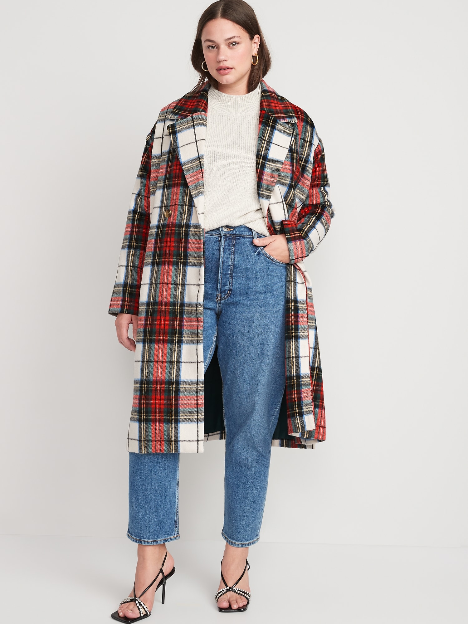 Long Slouchy Double-Breasted Coat for Women | Old Navy