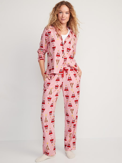 Old Navy Printed Flannel Pajama Set for Women. 1