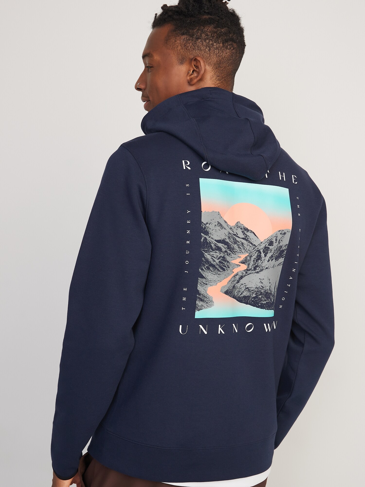 Dynamic Fleece Graphic Pullover Hoodie for Men Old Navy