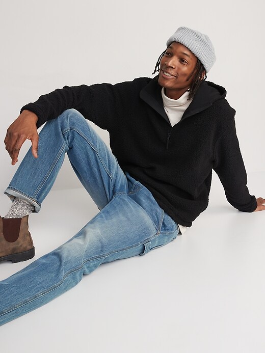 Oversized Sherpa Quarter Zip Sweatshirt | Old Navy