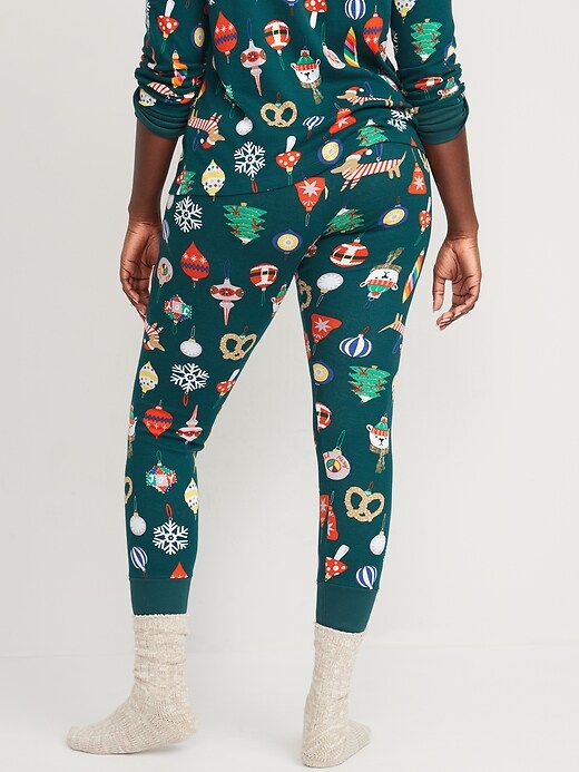 Mid-Rise Matching Printed Pajama Leggings