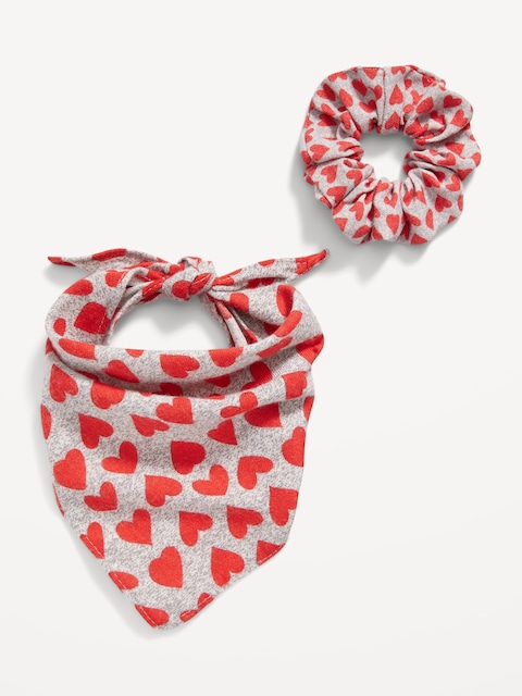 Matching Print Pet Bandana & Hair Scrunchie Set