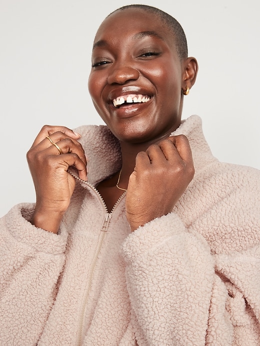 Slouchy Sherpa Zip Jacket | Old Navy