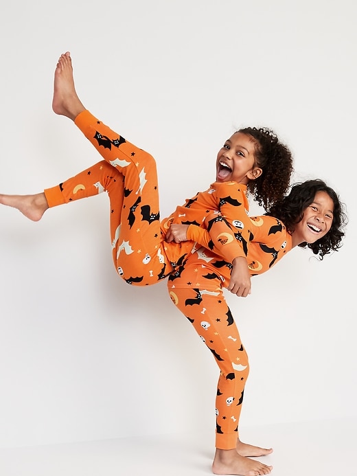 View large product image 1 of 4. Gender-Neutral Matching Halloween Snug-Fit Pajama Set for Kids