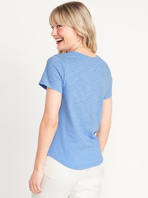 Image number 2 showing, Short-Sleeve EveryWear Striped Slub-Knit T-Shirt for Women
