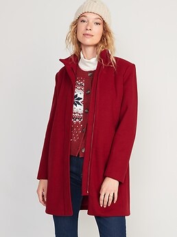 Old navy boucle funnel neck clearance coat