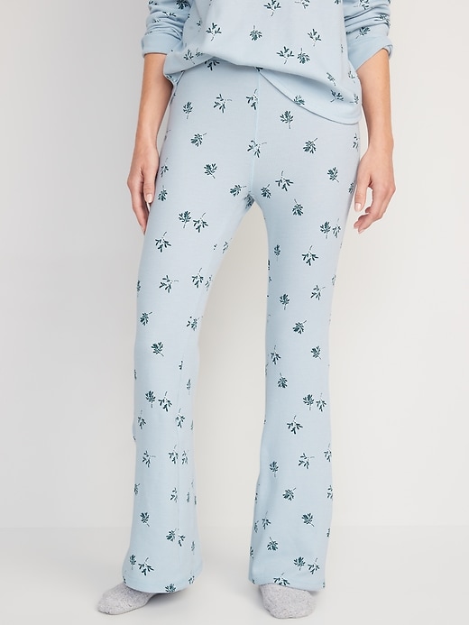 High-Waisted Thermal Flare Pajama Pants