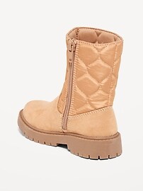 View large product image 3 of 4. Quilted Mixed Material Boots for Toddler Girls