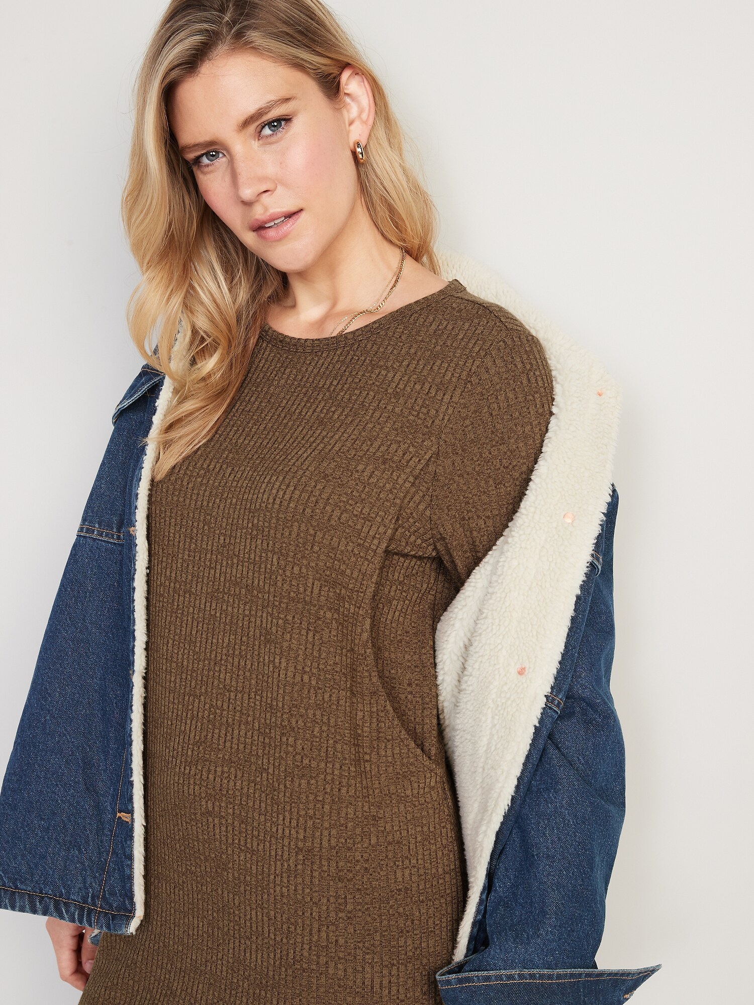 Maternity LongSleeve JerseyKnit Nursing Dress Old Navy