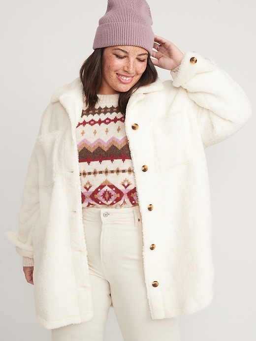 Image number 7 showing, Cozy Sherpa Shacket for Women