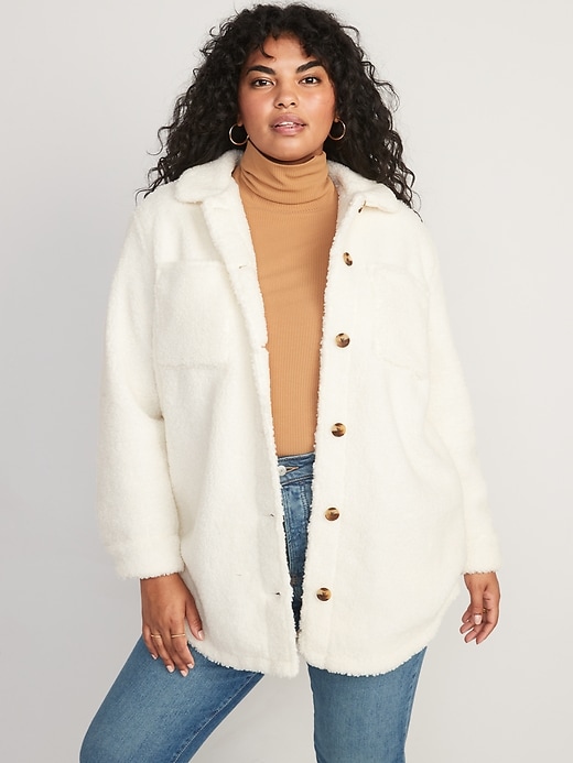 Image number 5 showing, Cozy Sherpa Shacket for Women