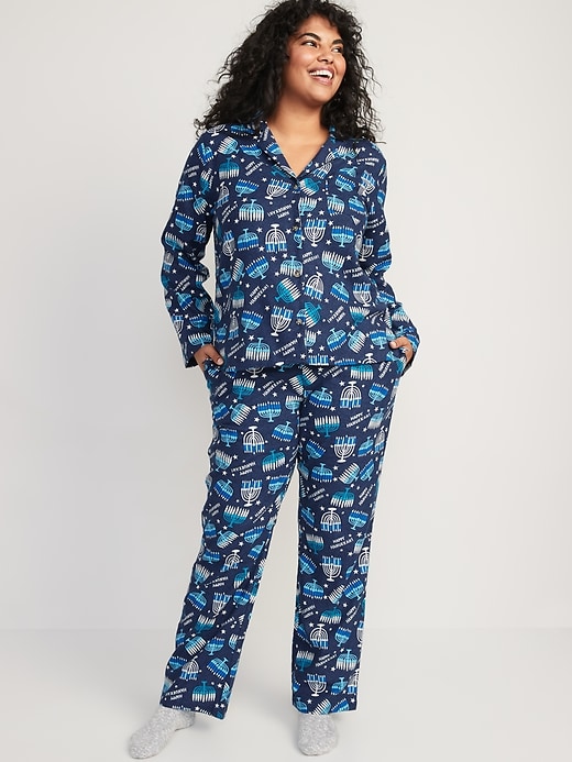 Image number 5 showing, Printed Flannel Pajama Set for Women