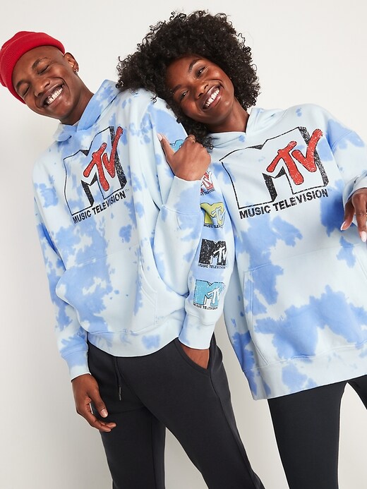View large product image 2 of 3. MTV&#153 Tie-Dyed Gender-Neutral Pullover Hoodie for Adults