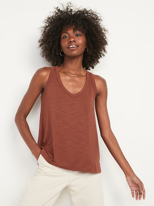 Image number 1 showing, Luxe Slub-Knit Tank Top for Women