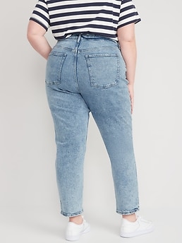 Extra High-Waisted Sky-Hi Straight Black Jeans for Women